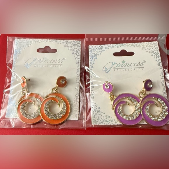 Jewelry - Gold and Purple/Orange Swirl Earrings Buyers Choice
